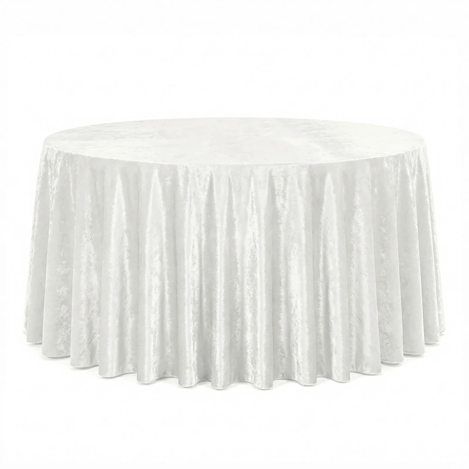 Premium Velvet 132" Round Tablecloth Ivory - Reusable & Soft Table Cover - Image 2