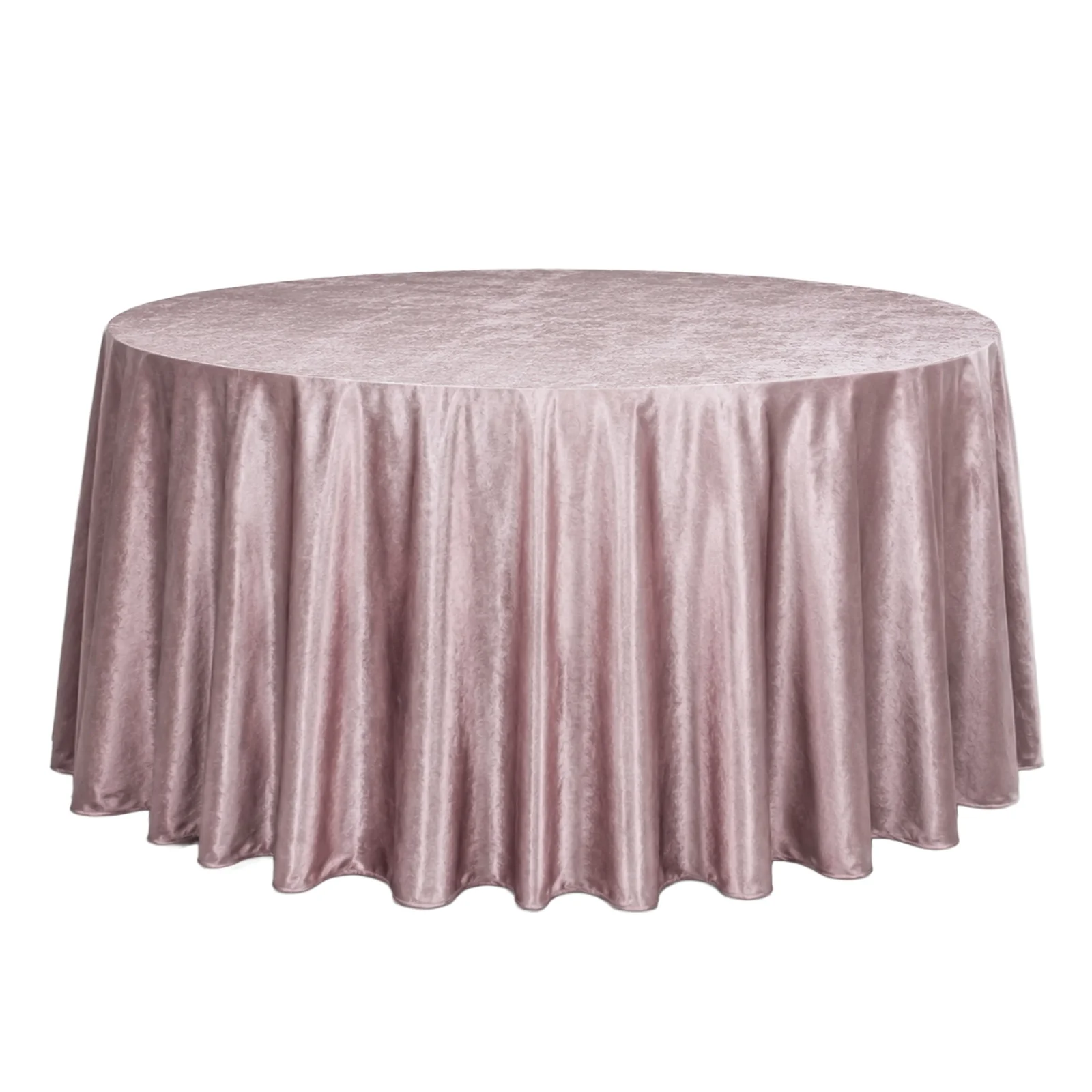 Premium Velvet 132" Round Tablecloth Mauve Cinnamon Rose - Reusable & Soft Table Cover - Image 2