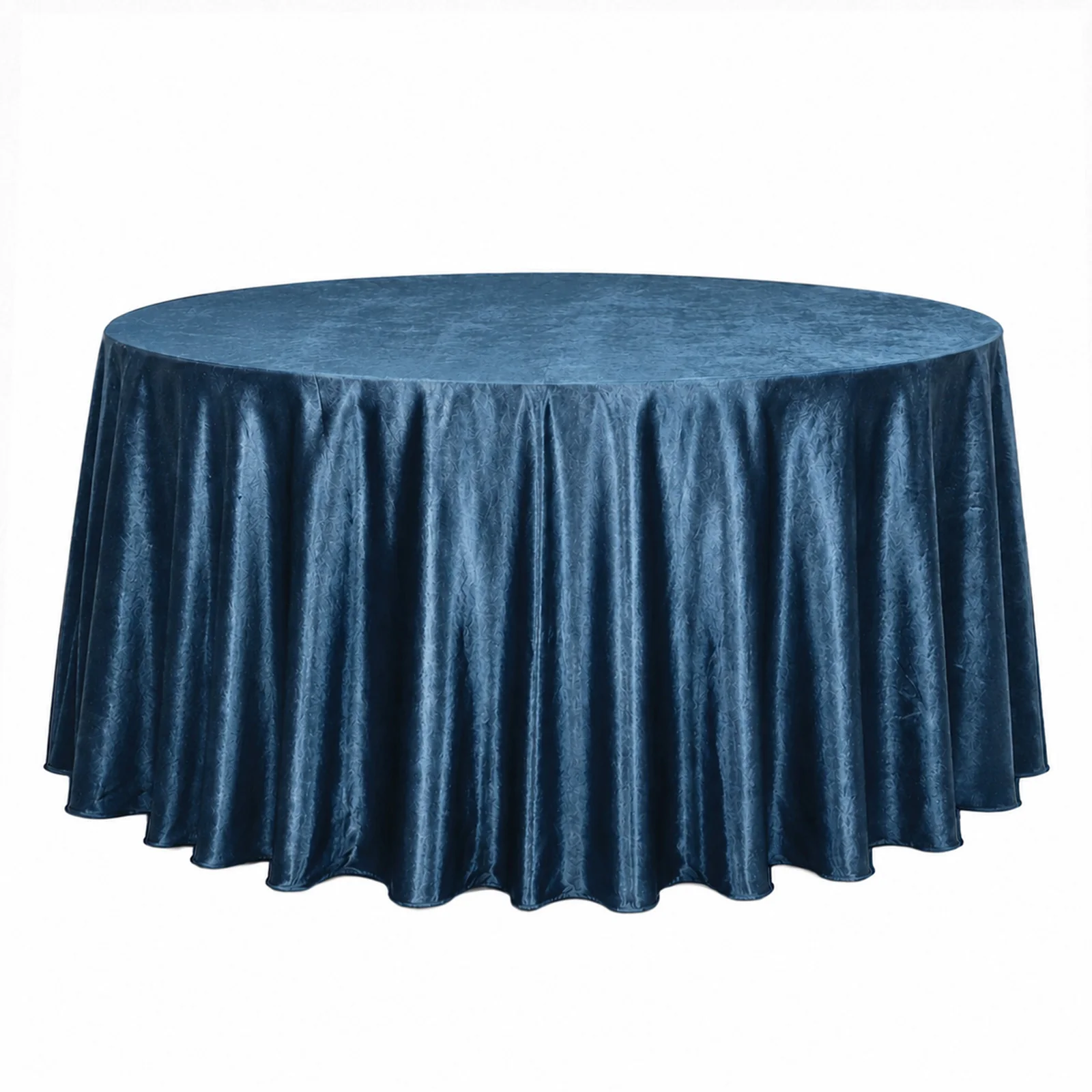 Premium Velvet 132" Round Tablecloth Navy Blue - Reusable & Soft Table Cover - Image 2