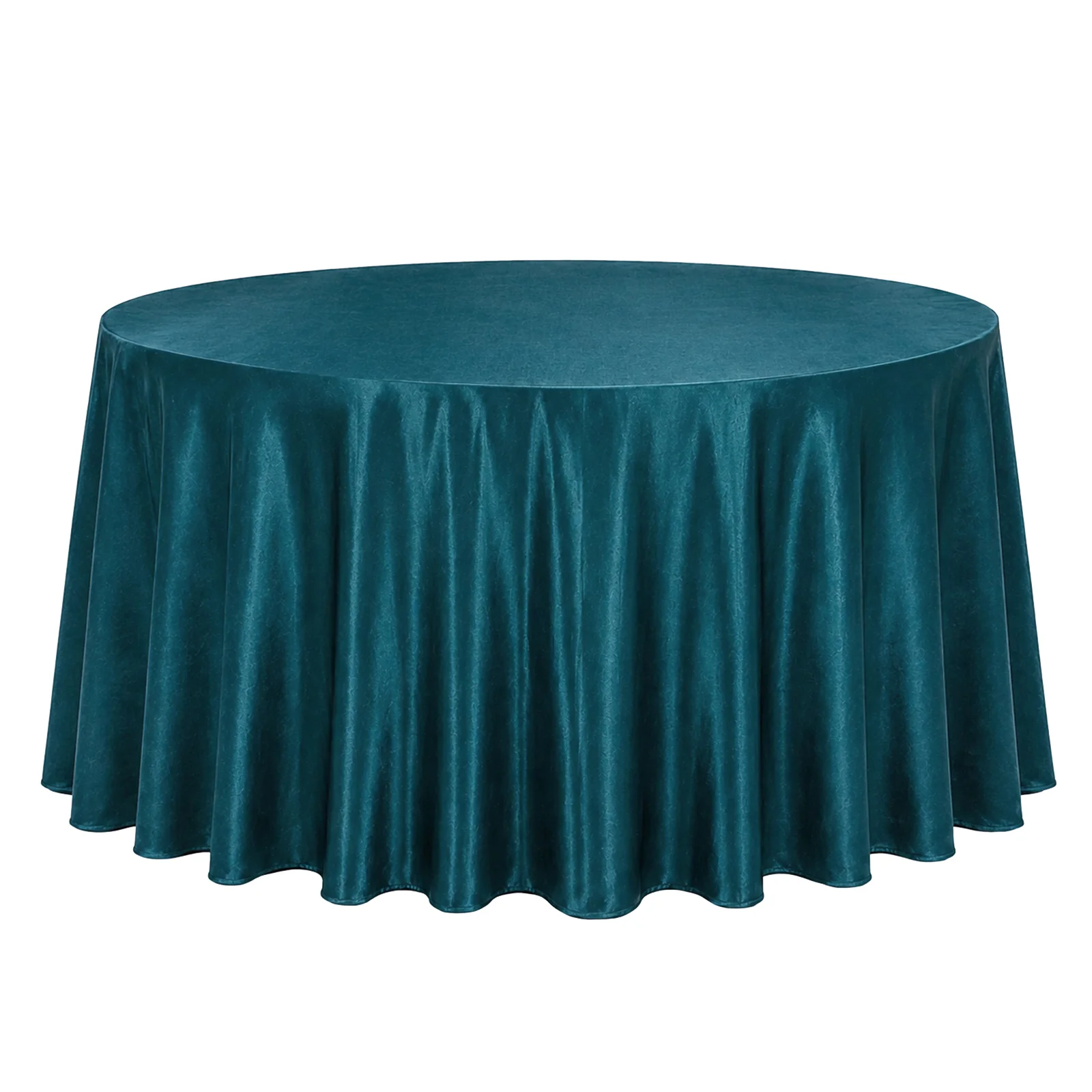Premium Velvet 132" Round Tablecloth Peacock Teal - Reusable & Soft Table Cover