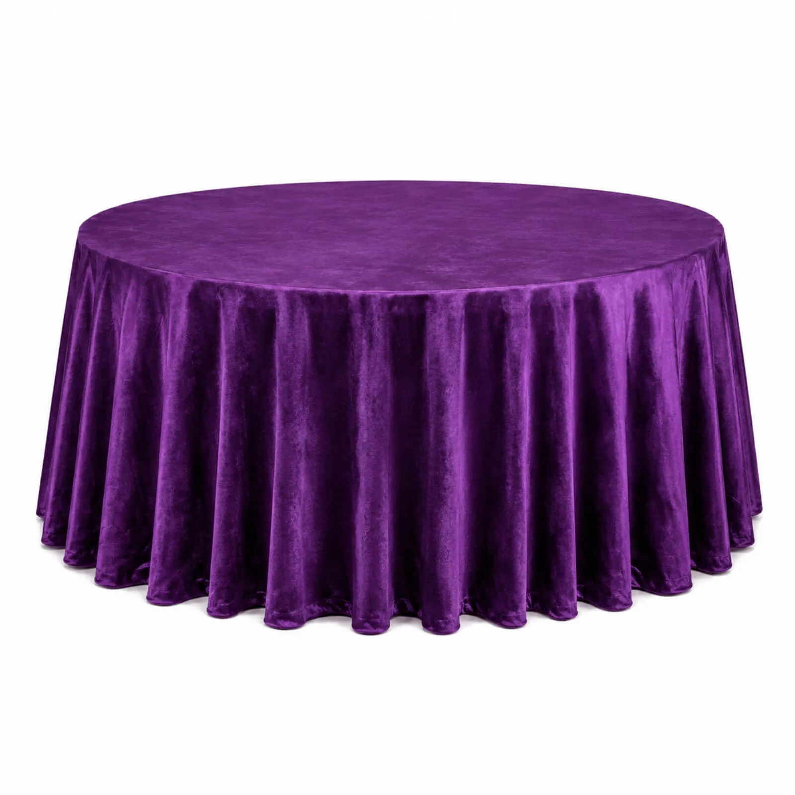 Premium Velvet 132" Round Tablecloth Purple - Reusable & Soft Table Cover
