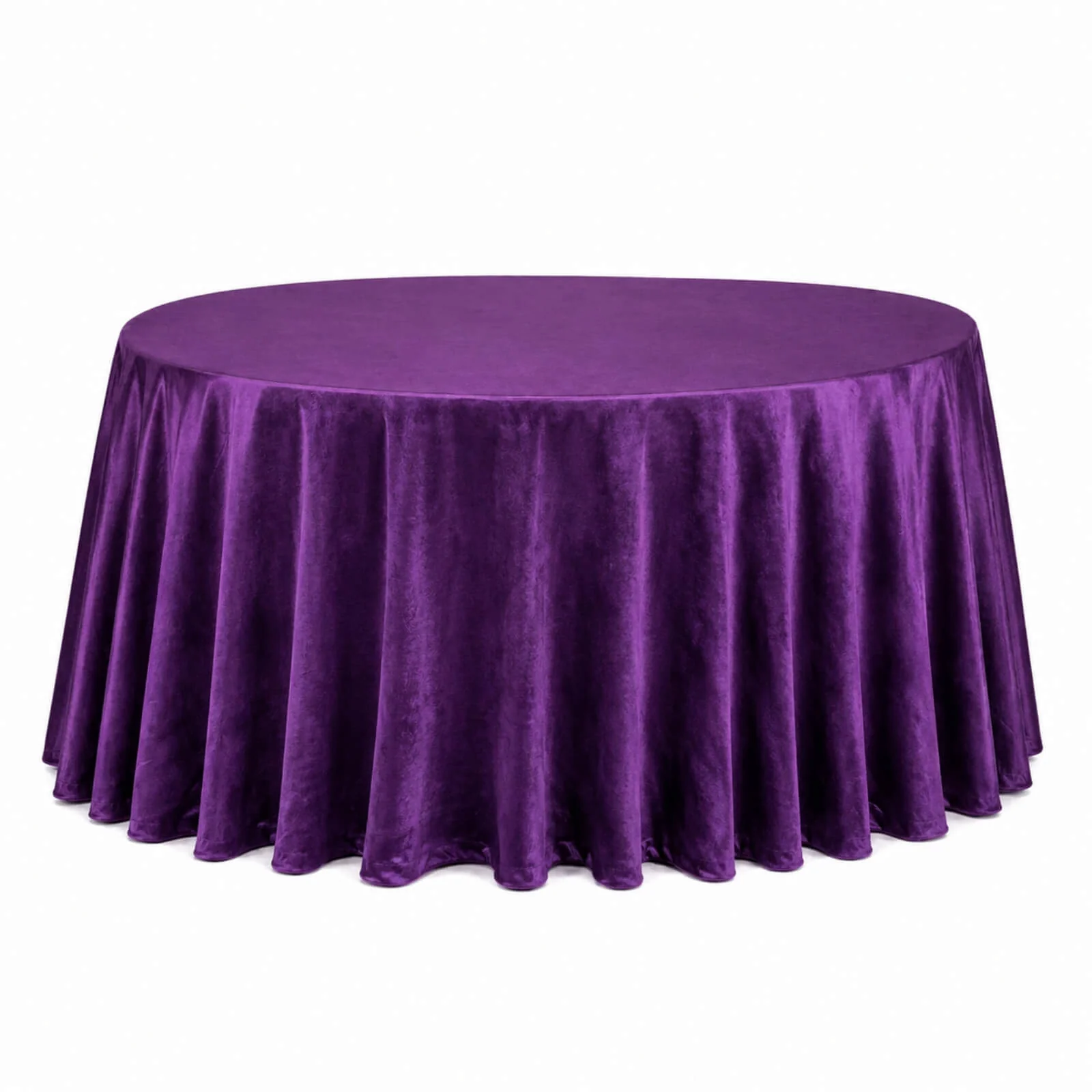 Premium Velvet 132" Round Tablecloth Purple - Reusable & Soft Table Cover - Image 2