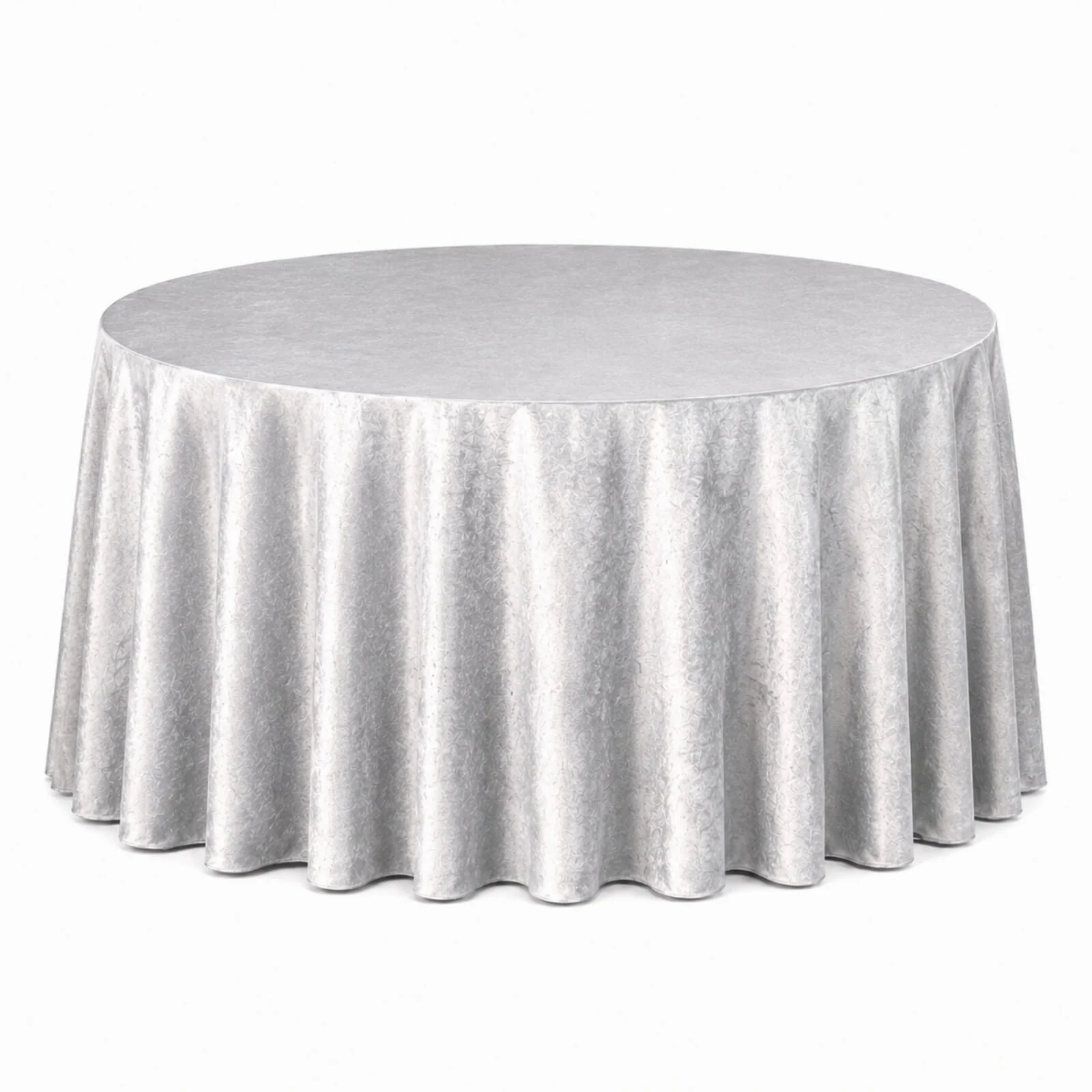 Premium Velvet 132" Round Tablecloth Silver - Reusable & Soft Table Cover - Image 2