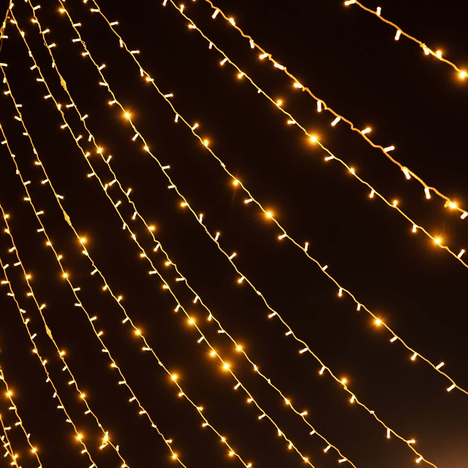 10ftx20ft Warm White 600 LED Curtain String Lights with 8 Modes & Inline Memory Controller, Plug In Connectable Fairy Lights - Image 2