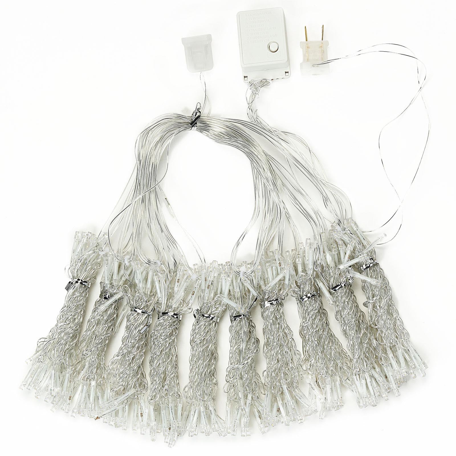 10ftx20ft Cool White 600 LED Curtain String Lights with 8 Modes & Inline Memory Controller, Plug In Connectable Fairy Lights - Image 7