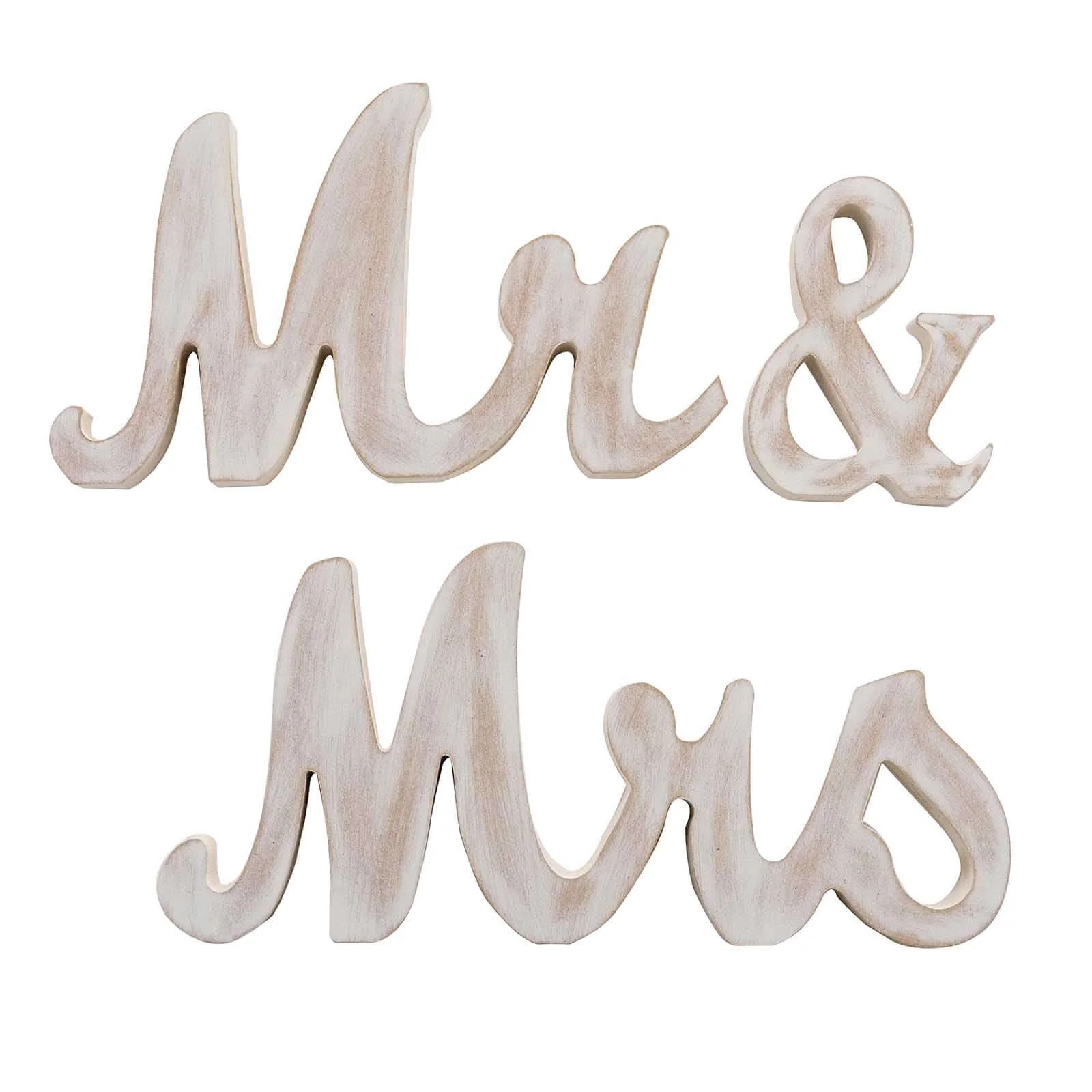 Wooden "Mr & Mrs" Freestanding Letters Whitewashed - Rustic Farmhouse Wedding Table Display Signs - Image 8